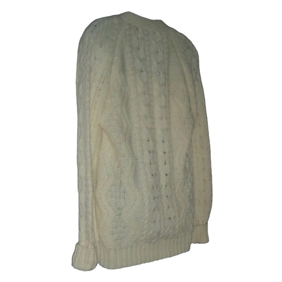 Vintage 70's Exclusive Imports Sweater Cardigan Prep School Academia Cable Knit - Picture 10 of 13